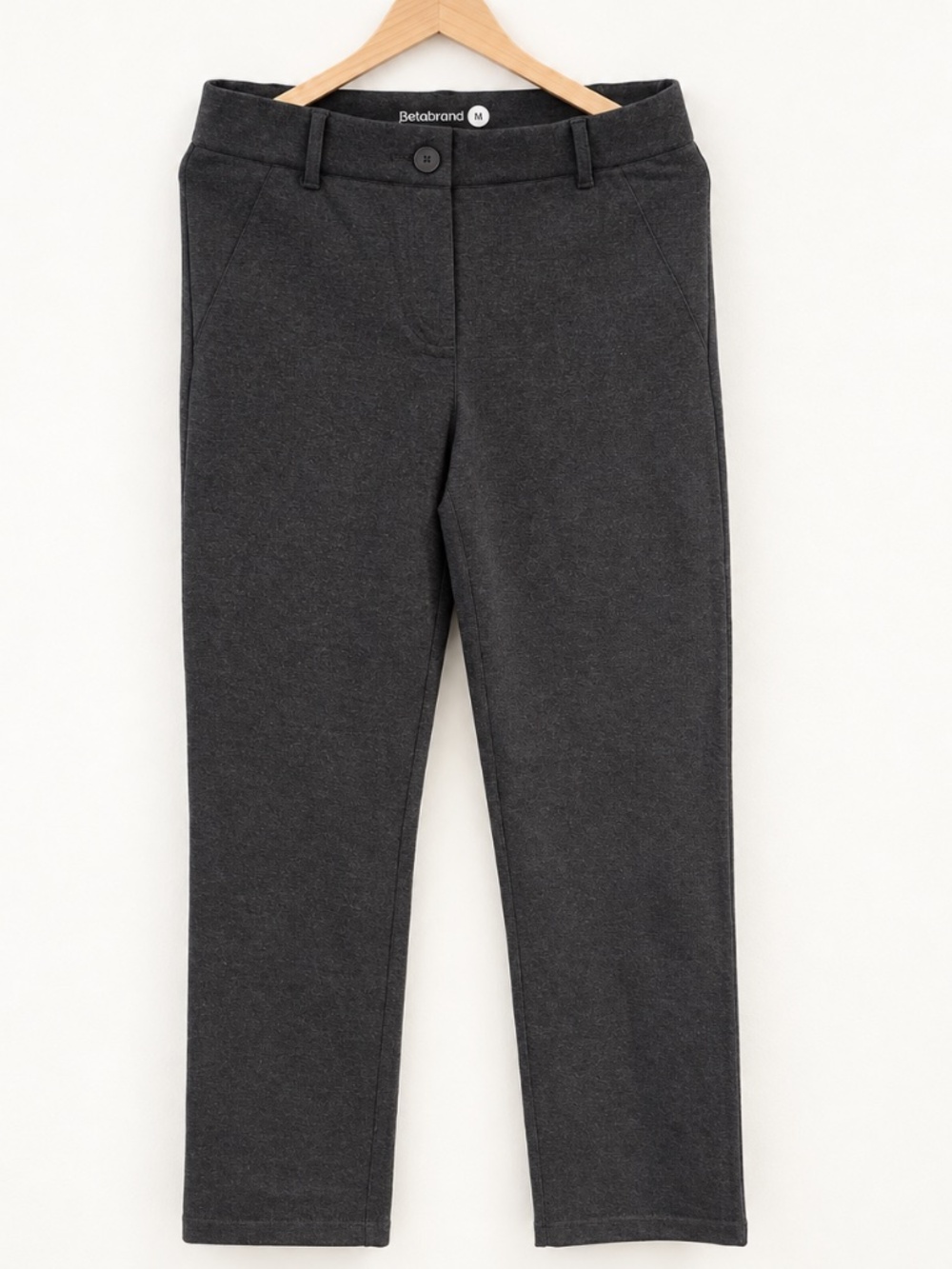 Betabrand Charcoal Straight-Leg Dress Pant Yoga Pants M